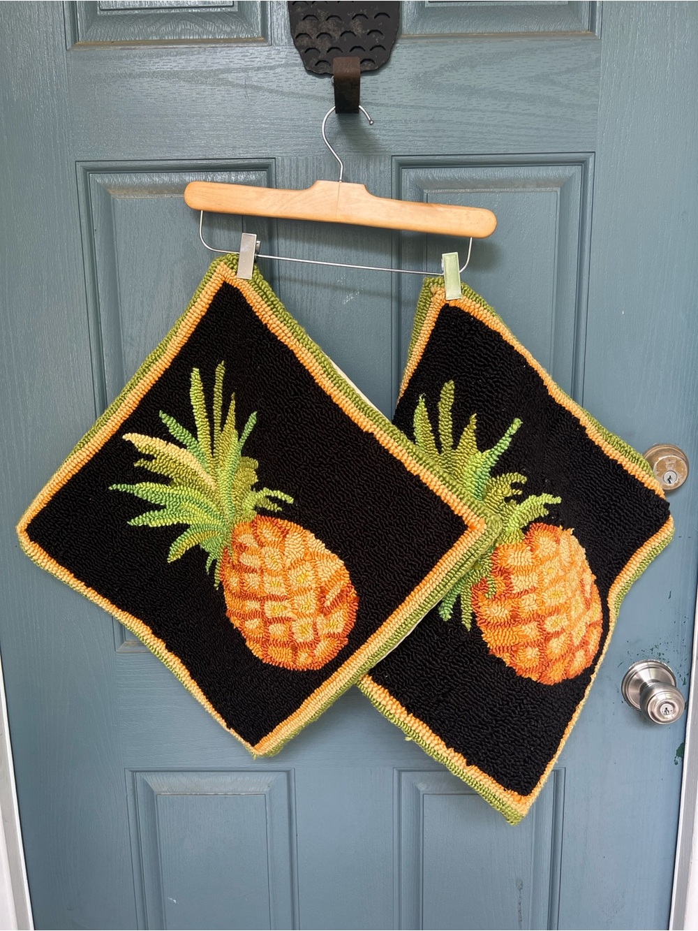 Pineapple Hooked Stitch Pillow Covers - Set of Two